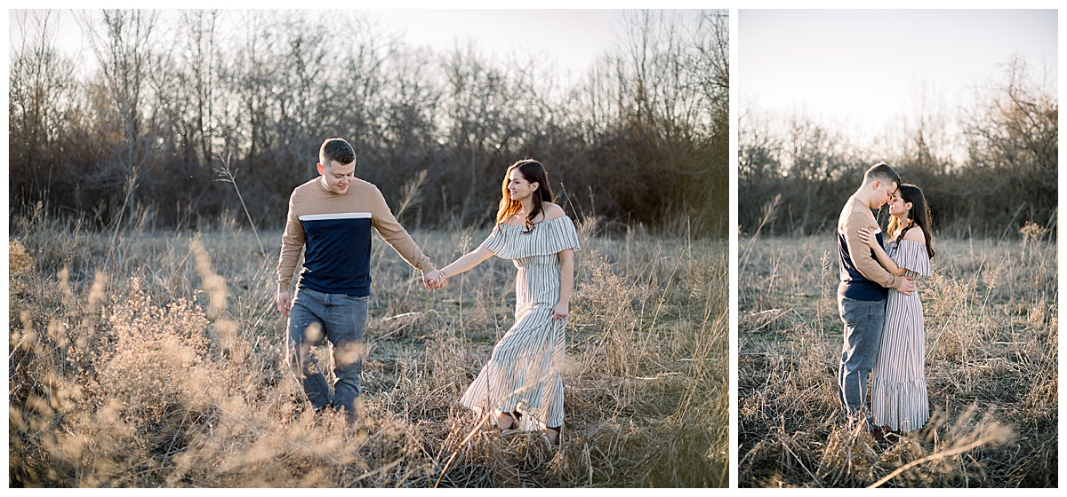 engagement photos in field