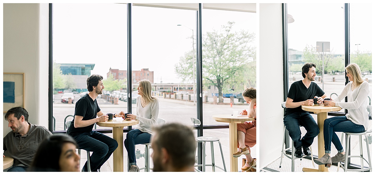 coffee shop engagement session