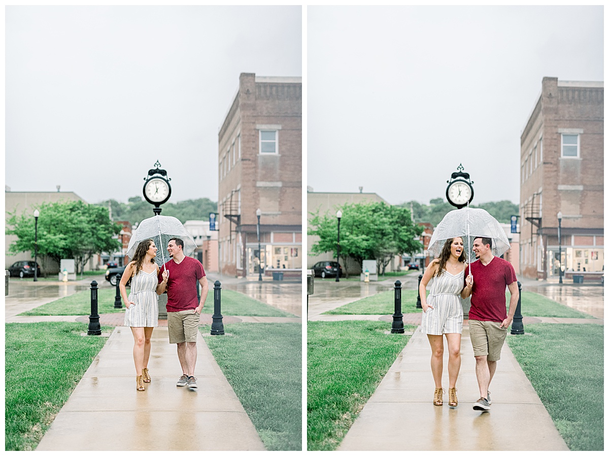 couple walking in rain under umbrella