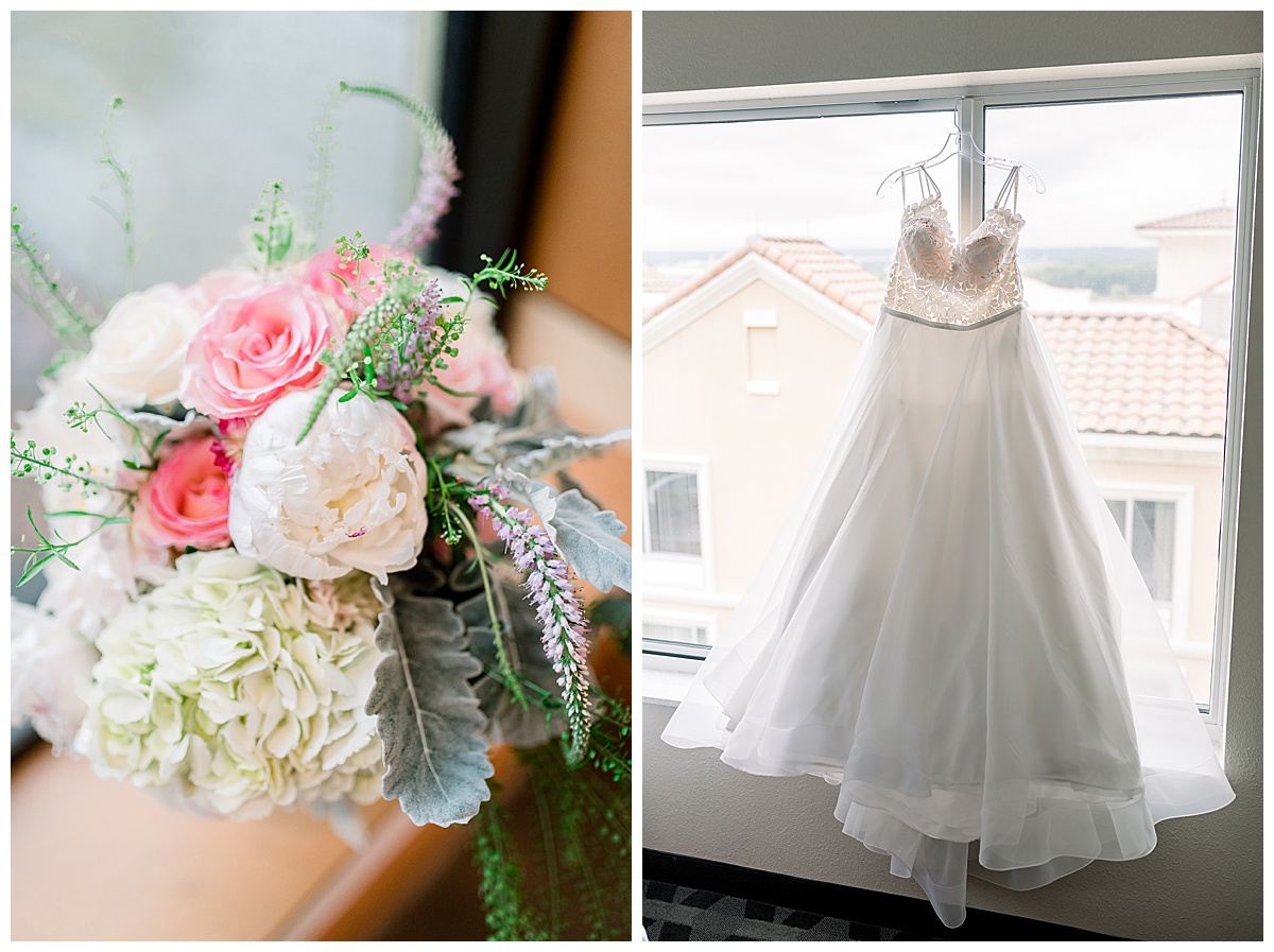 florals and wedding dress