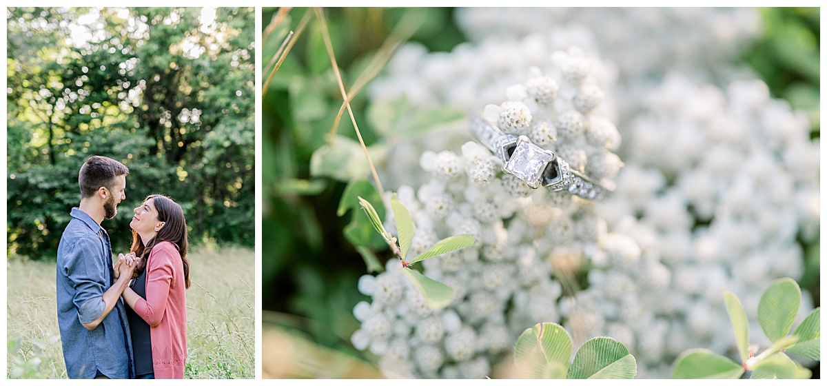 engagement ring on flowers photo