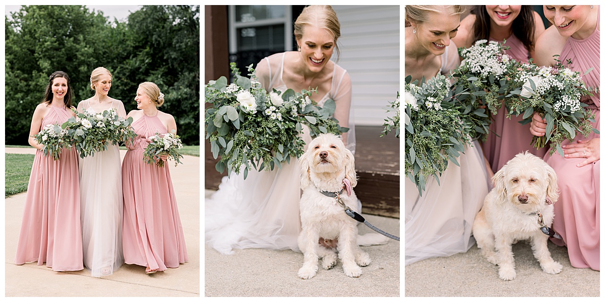dog bridesmaid wedding day