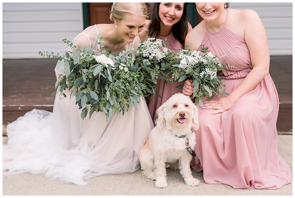 dog bridesmaid countryside chalet linwood kansas wedding