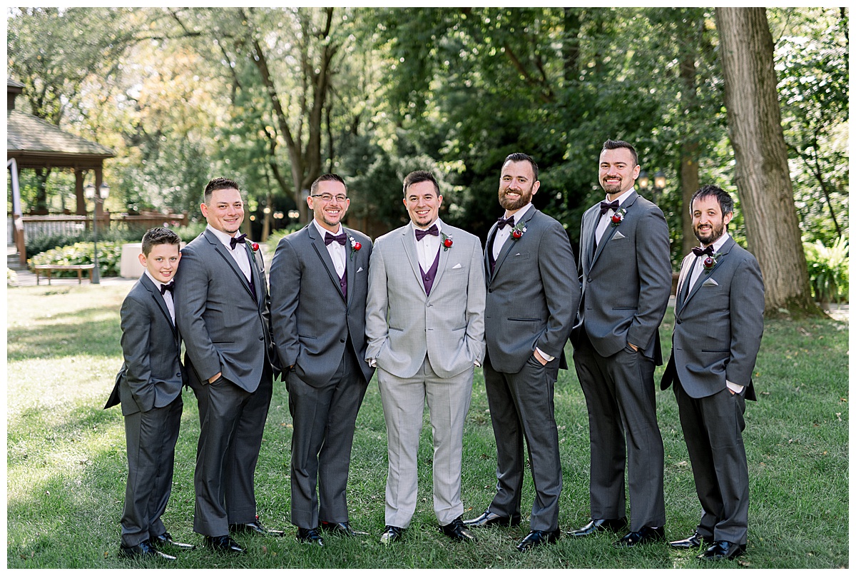 groom and groomsmen elms hotel wedding