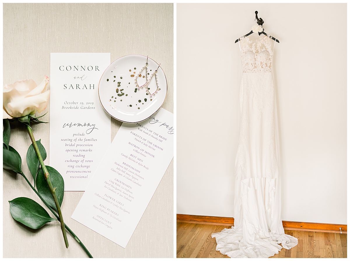 brookside gardens wedding gown and invitations