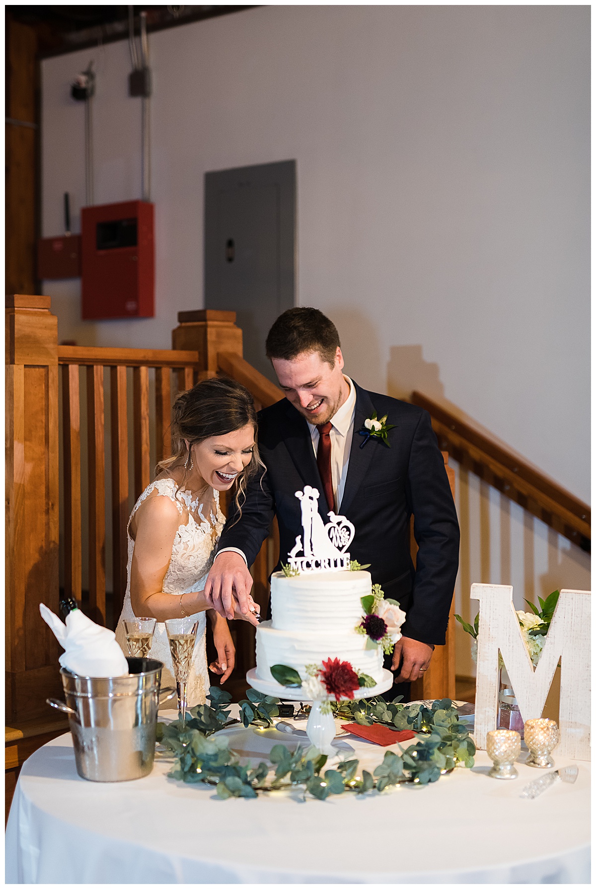 brookside gardens wedding bride groom cutting cake